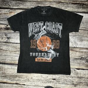 Pacsun Basketball West Coast T Shirt Mens Size Medium Black